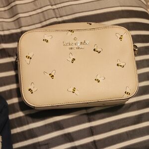 Kate Spade White Crossbody Bag with Bee Design